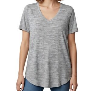 Old Navy Luxe V Neck T Shirt Heather Gray‎ Short Sleeve Casual Top Womens M